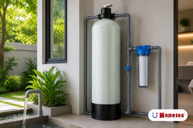 Filter Air Nanotec sebagai alat penjernih air rumah membantu menyaring lumpur, pasir, dan sedimen agar air lebih bersih dan jernih setiap hari.