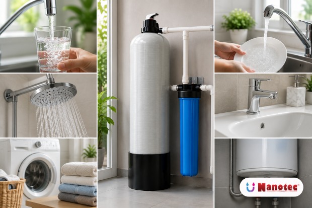 Filter air jernih sebagai solusi penyaringan air rumah agar lebih bersih untuk kebutuhan keluarga.