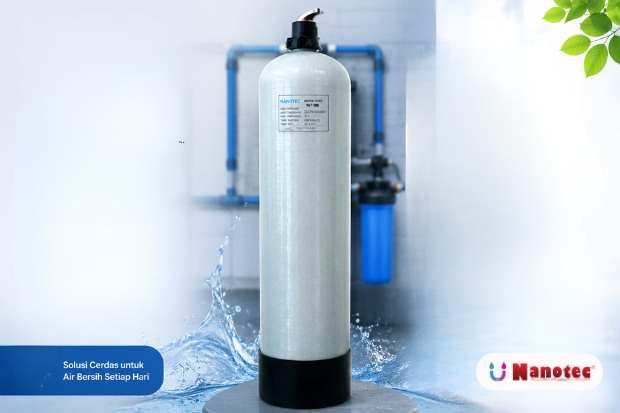 Solusi air bersih menggunakan Filter Air Nanotec untuk menyaring air rumah agar lebih jernih dan bersih.